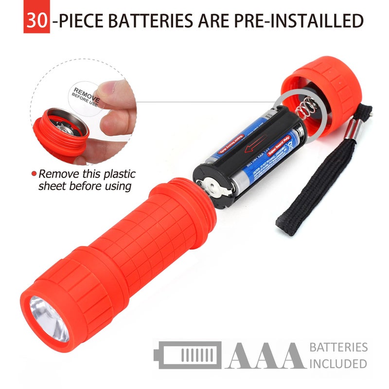 FASTPRO 10-Pack, Super Bright 100-Lumen (1W) LED Mini Flashlight Set, AAA Dry Batteries are Included and Pre-Installed - Image 3